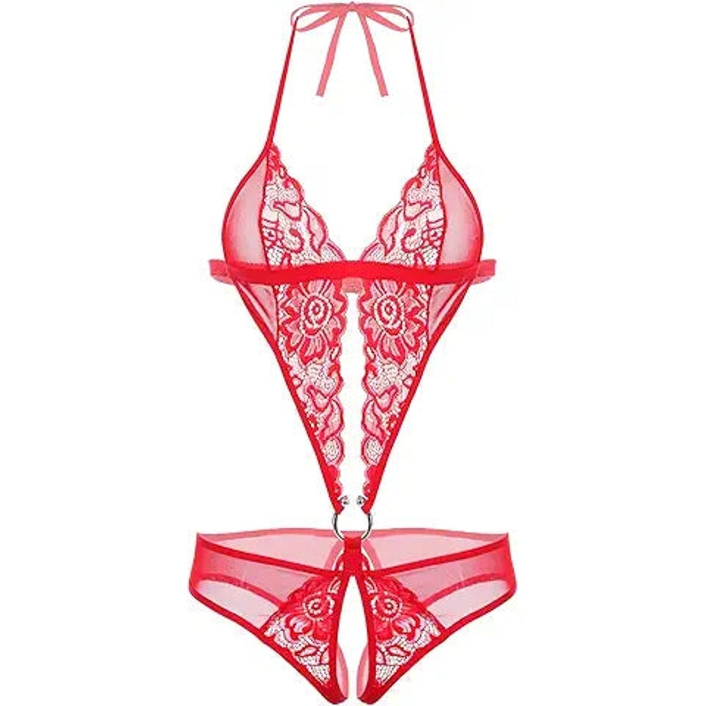 Avidlove Teddy Lingerie for Women One Piece Deep V Lingerie Lace Teddy Babydoll