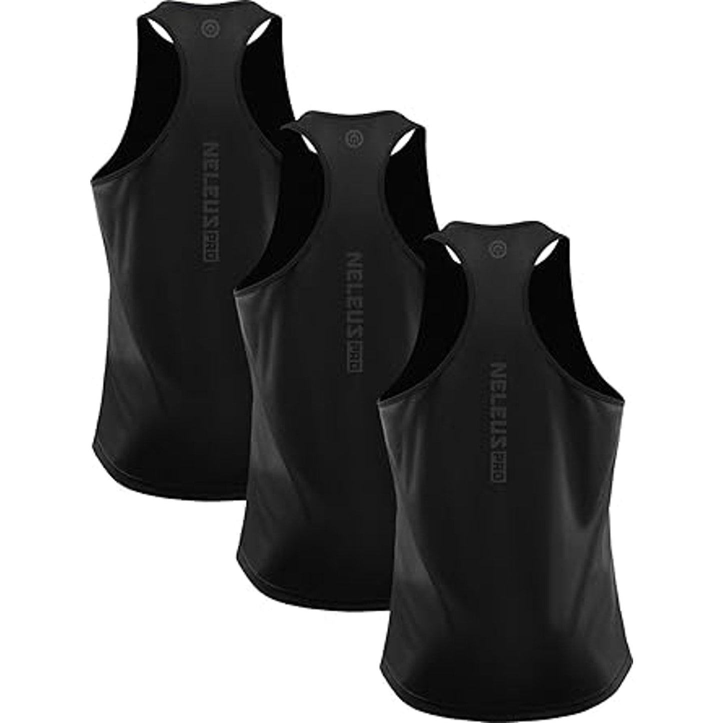 NELEUS Men's Dry Fit Workout Athletic Tank Basketball Running Shirts,5015,Black/Black/Blac