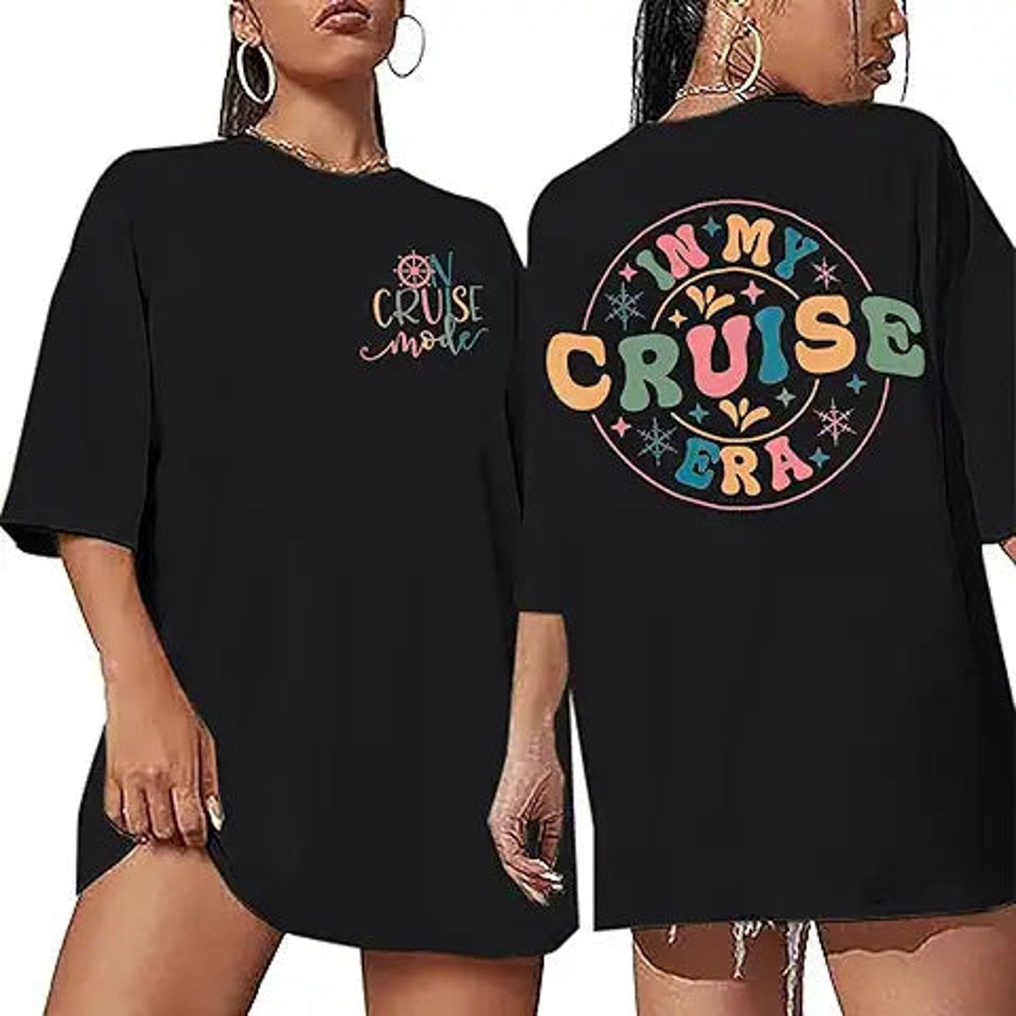 in My Cruise Era Shirt On Cruise Mode Oversized Shirts Summer Vacation Beach Praty Family