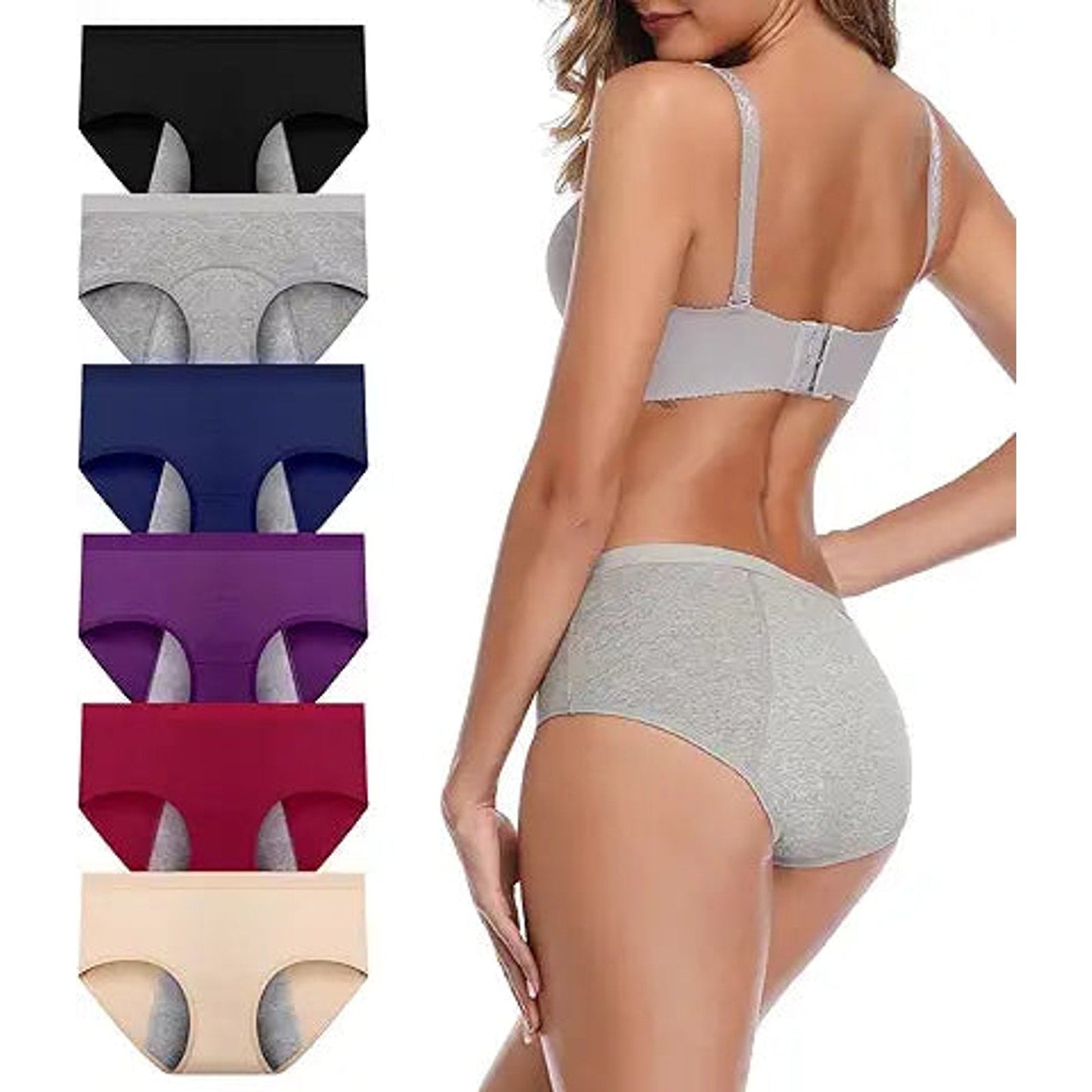 JojoQueen Period Panties for Women Ladies Cotton Underwear Soft Stretch Briefs Plus Size M