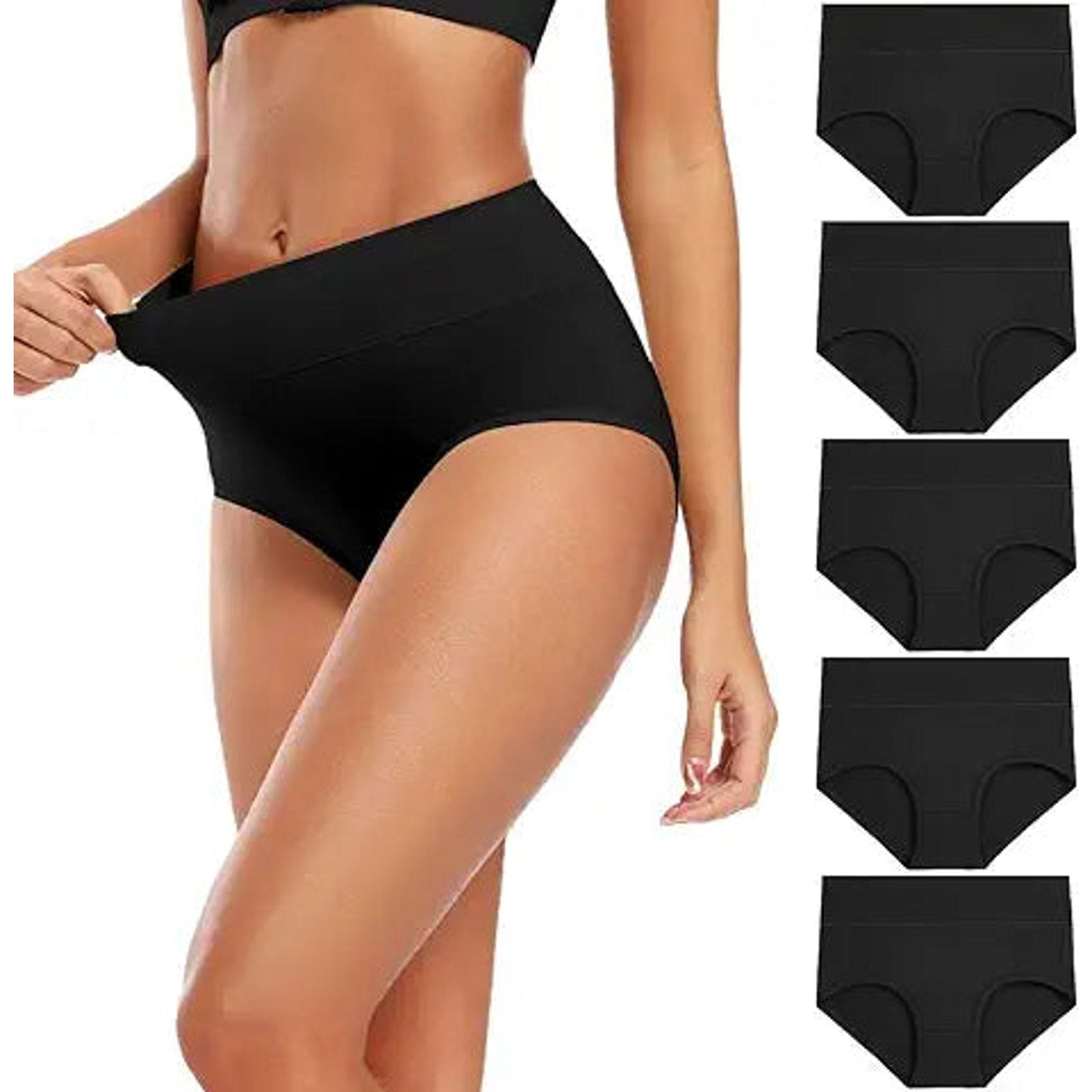 Molasus Women's Soft Cotton Underwear Briefs High Waisted Postpartum Panties Ladies Full C