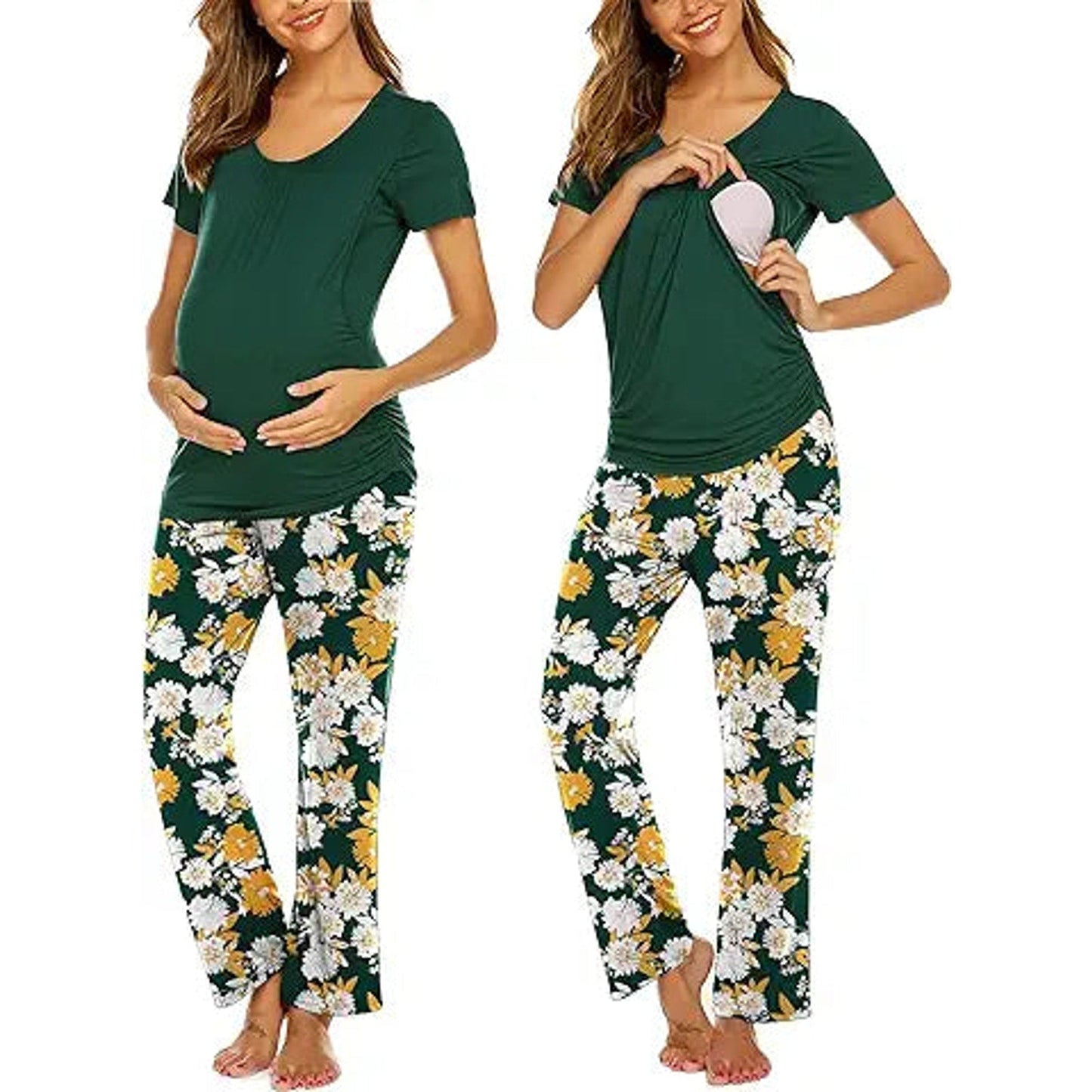 Ekouaer Nursing Pajamas Breastfeeding Pjs Labor and Delivery Sleepwear Postpartum Clothes