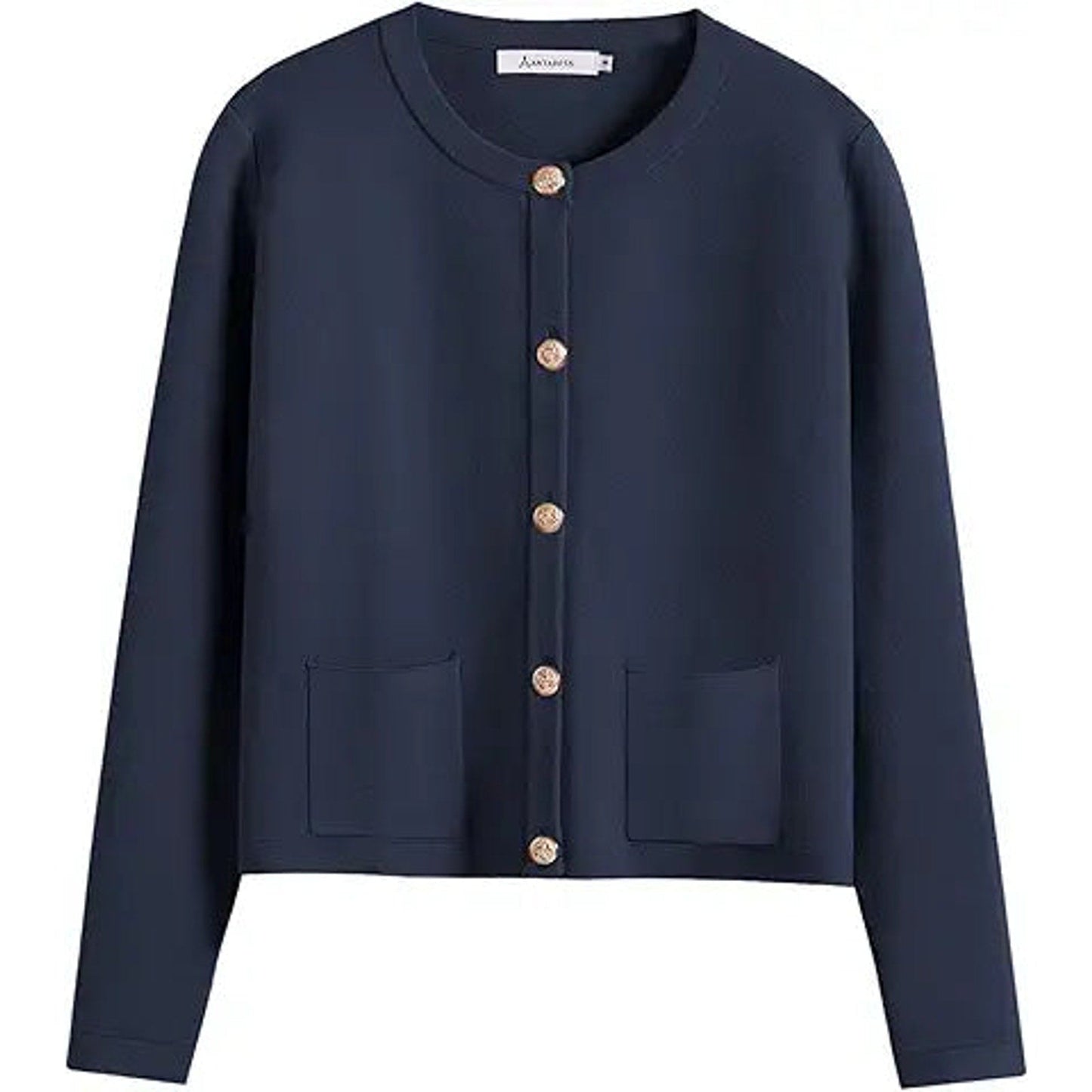 ANRABESS Women Striped Cardigan Sweaters Button Down Cropped Knit Lady Jackets Coat 2025 F