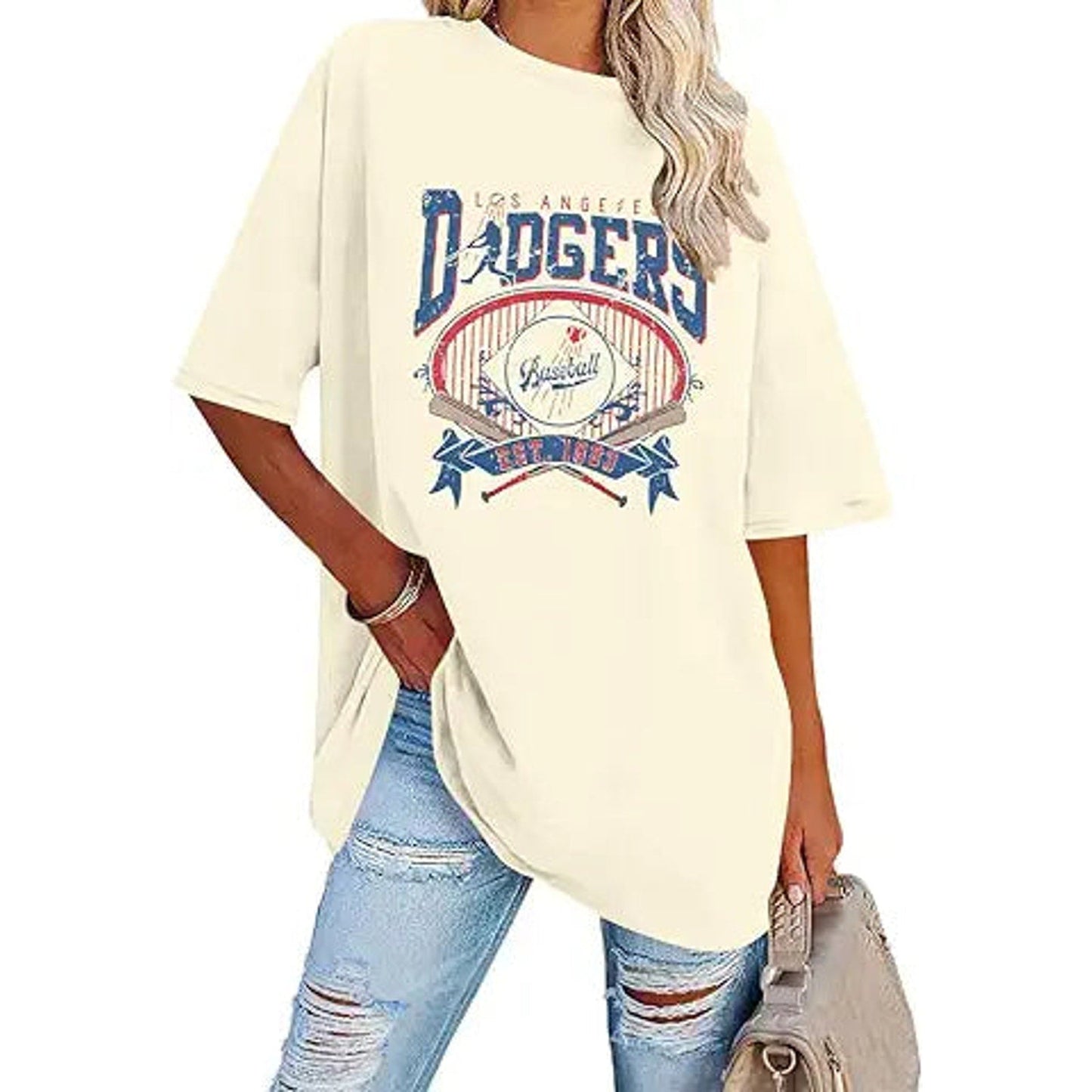 Baseball Shirts for Women Oversized Game Day Baseball Fan Shirt Baseball Mama Casual Short