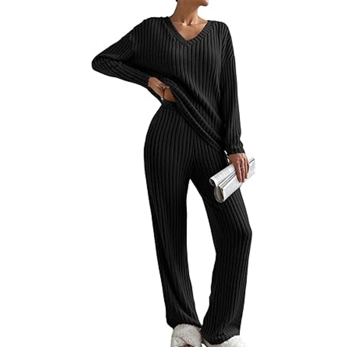 SHEWIN 2 Piece Sets for Women Lounge Sets Long Sleeve Matching Set Women Clothing PJ Set S
