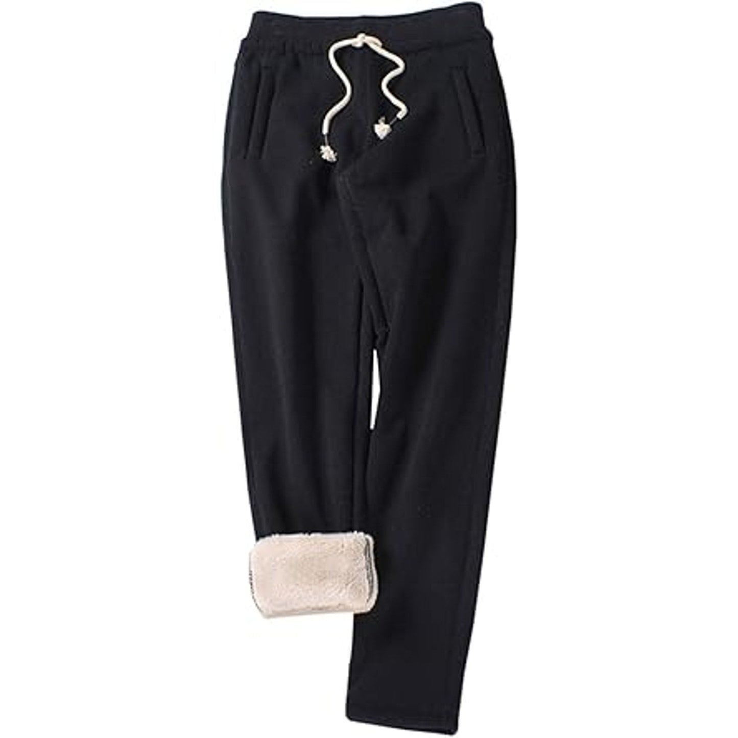 Gihuo Women's Sherpa Lined Sweatpants Winter Warm Fleece Lined Sweatpants with Pockets Fle