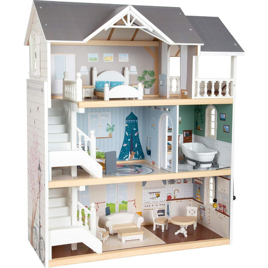 Small Foot Wooden Toys Urban Villa Doll House Playset Collection Designed for Children Ages 3+ Years, Gray