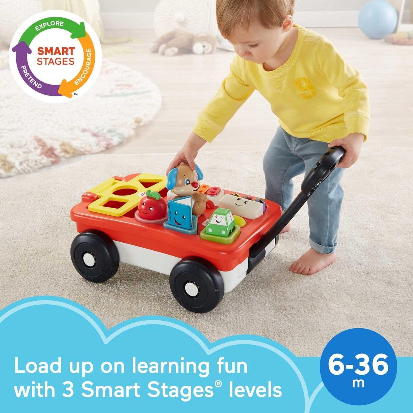 Fisher-Price Laugh & Learn Baby & Toddler Toy, Pull & Play