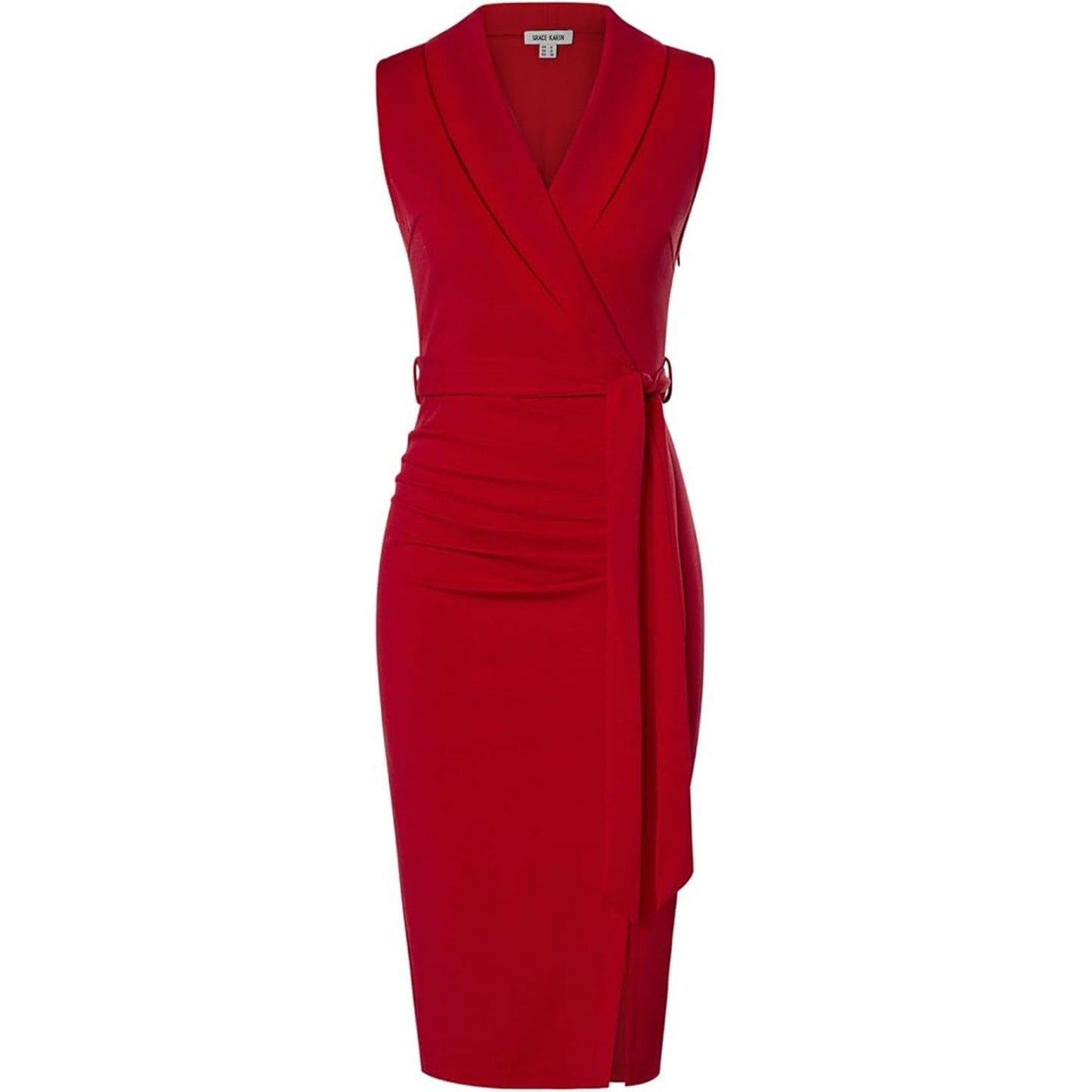 GRACE KARIN Women's 2024 Sleeveless Belted Dresses Solid Color Trendy Work Office Dresses