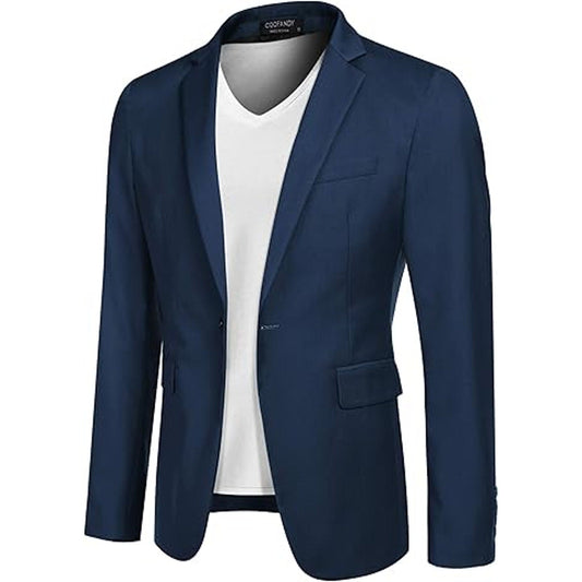 COOFANDY Mens One Button Sport Coat Regular Fit Casual Blazer Jacket Formal Dress Jacket B