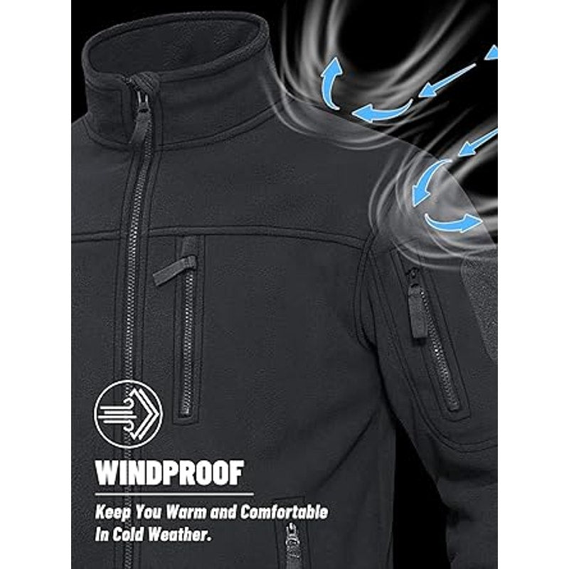 KEFITEVD Mens Fleece Jacket Winter Jackets Warm Jackets Military Jackets Fleece Jackets Ta