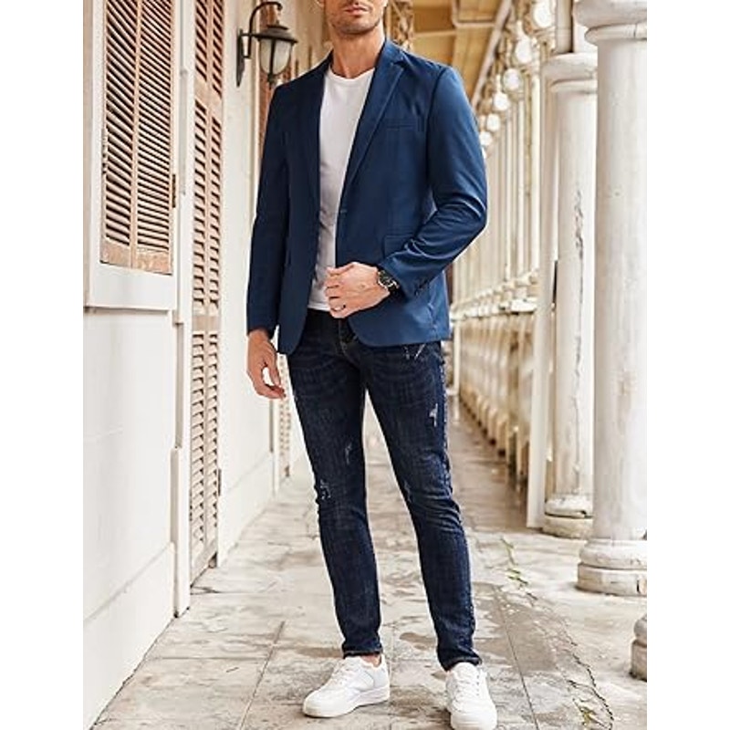 COOFANDY Mens One Button Sport Coat Regular Fit Casual Blazer Jacket Formal Dress Jacket B