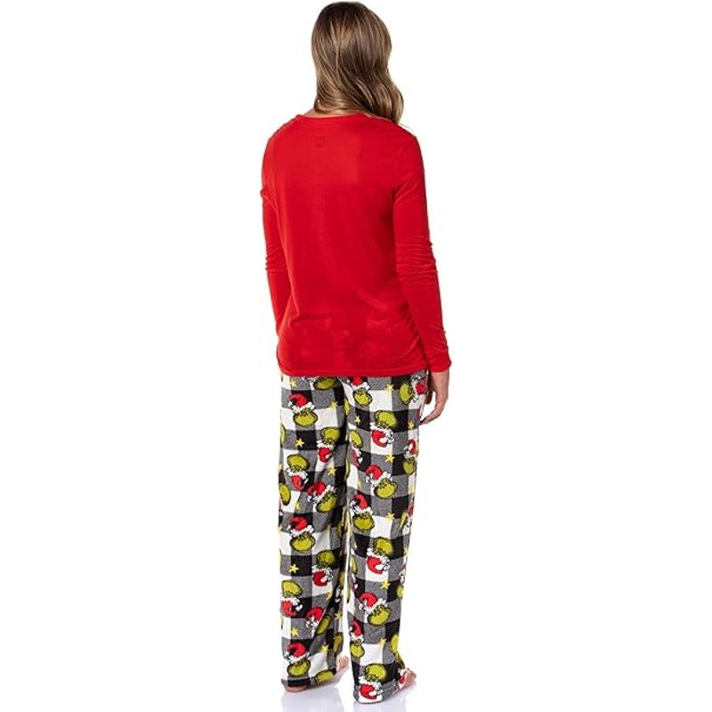 The Grinch Pajama Set Woman's Dr Seuss Grinch Feelin Grinchy Christmas Fleece Pajama Pants