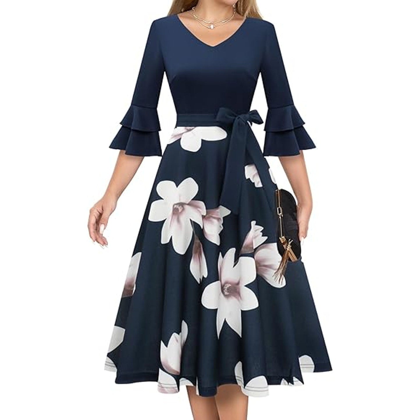 DRESSTELLS Cocktail Dress for Women, 2025 Party Vintage Fit Flare Dresses, Swing Aline 195