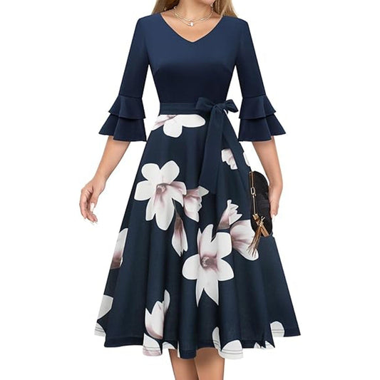 DRESSTELLS Cocktail Dress for Women, 2025 Party Vintage Fit Flare Dresses, Swing Aline 195