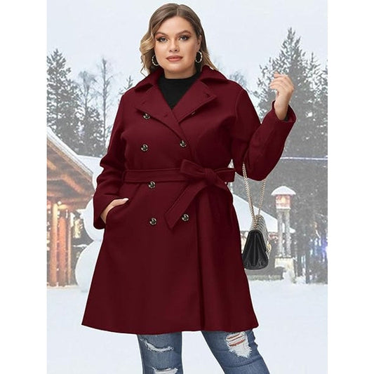 Hanna Nikole Women Plus Size Notch Lapel Double Breasted