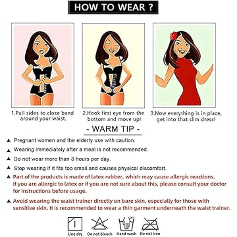 YIANNA Waist Trainer for Women Tummy Control Latex Underbust Waist Cincher Corset Sport Gi