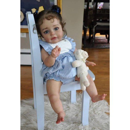 24" Reborn Toddler Girl Doll - Soft Body, with Clothes Set