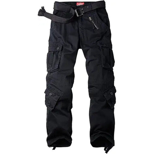 Women's Cotton Casual Military Army Cargo Combat Work Pants with 8 Pocket Black