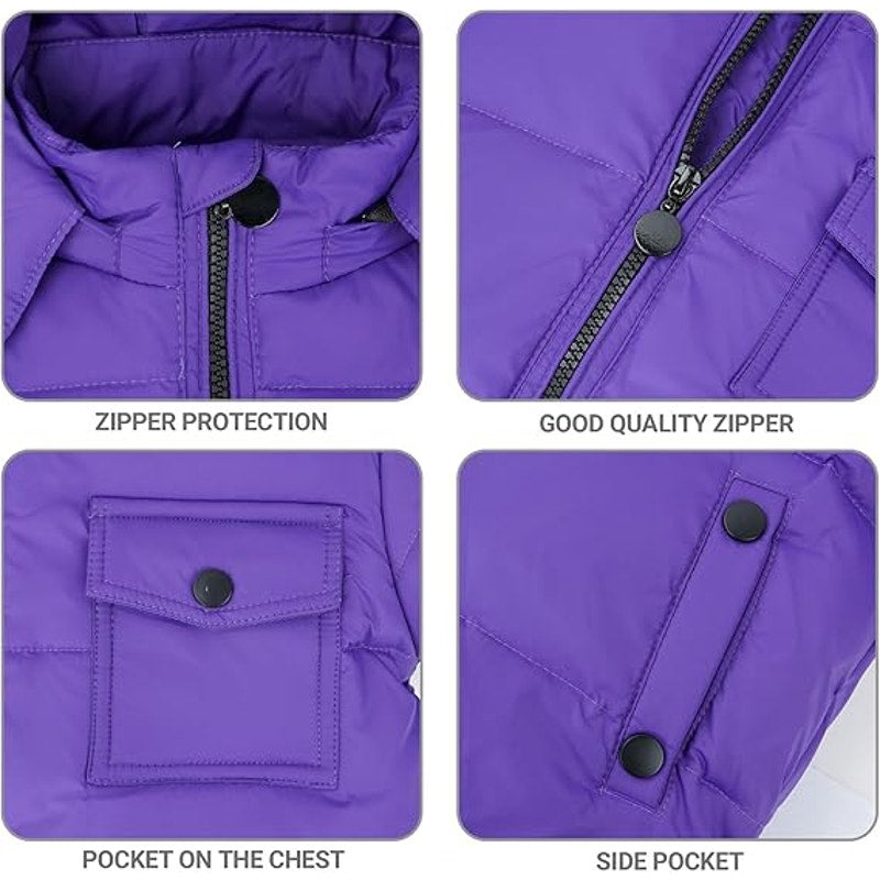 JiAmy Kids Winter Puffer Jacket and Snow Pants 2-Piece Snowsuit Ultralight Skisuit Set Pur