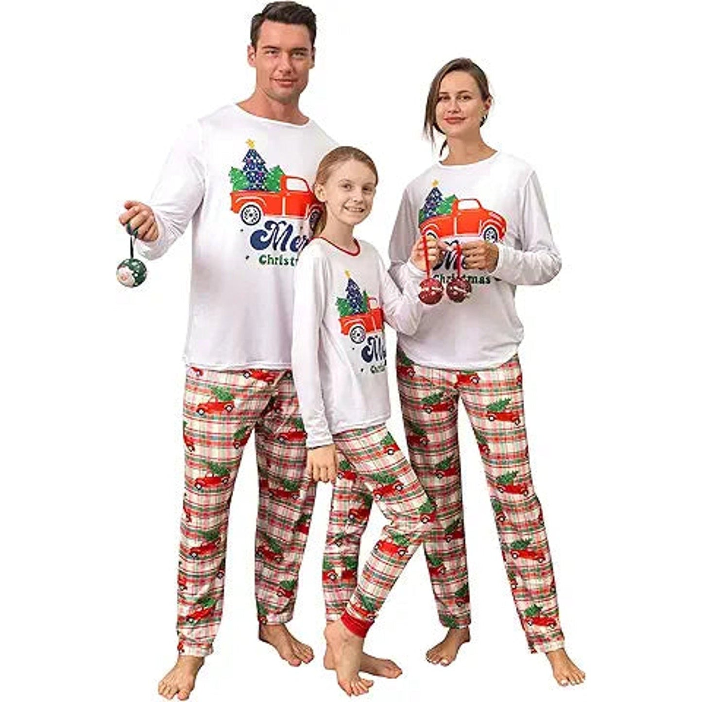 Rnxrbb 2024 Matching Family Christmas Pajamas Holiday Family Christmas Pjs Set Sleepwear X