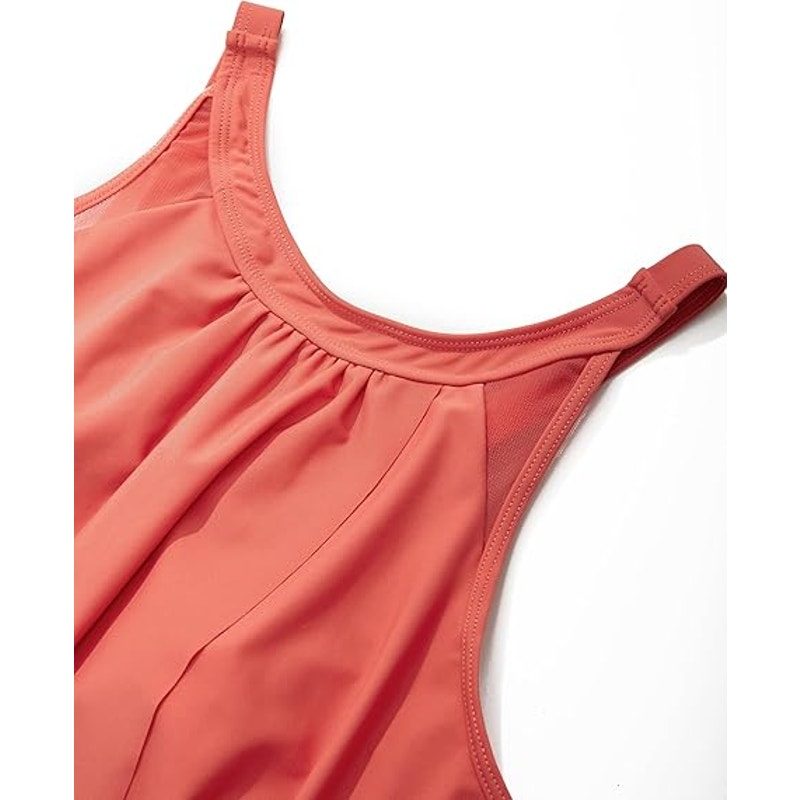 SUUKSESS Women Slimming Tummy Control Tankini Bathing Suits Ruffle High Waisted
