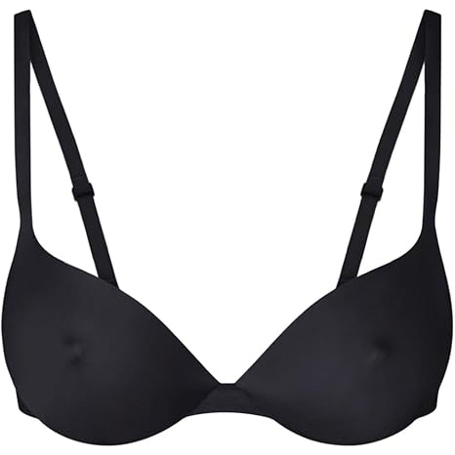 REORIA Women's Plunge Padded Nipple Push Up Bras Comfortable Smoothing Lightweight Support