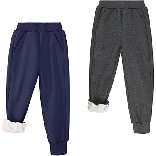 Winter Jogger Pants for Boys Girls, Kids Fleece Sweatpants