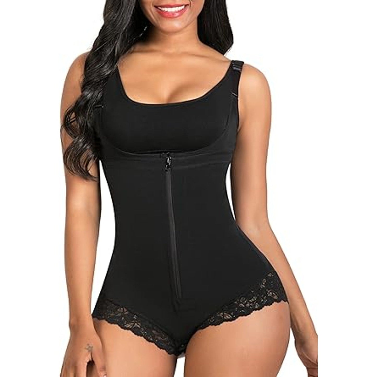 SHAPERX Women Shapewear tummy control Fajas Colombianas Body Shaper Zipper Open Bust Bodys