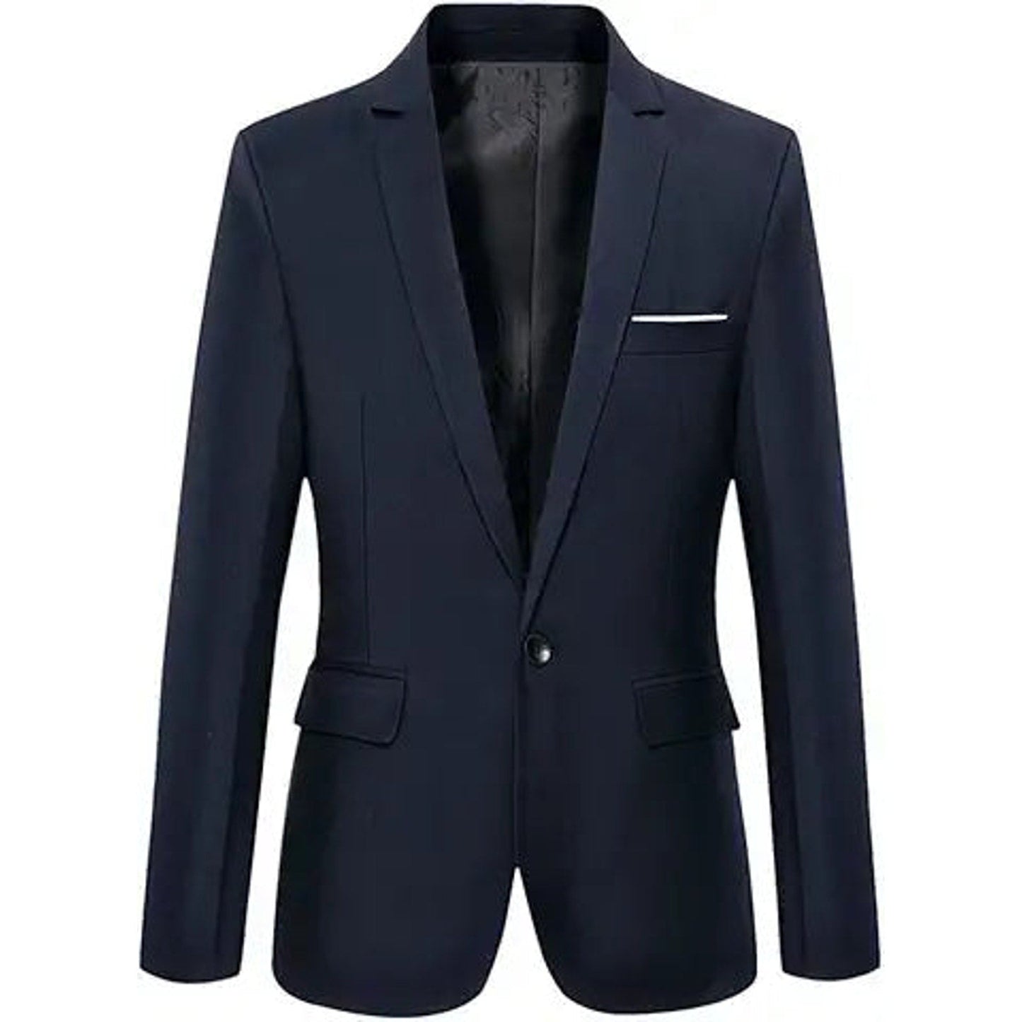 Beninos Mens Blazer Jacket Slim Fit Casual One Button Sport Coats (302 Navy, XL)