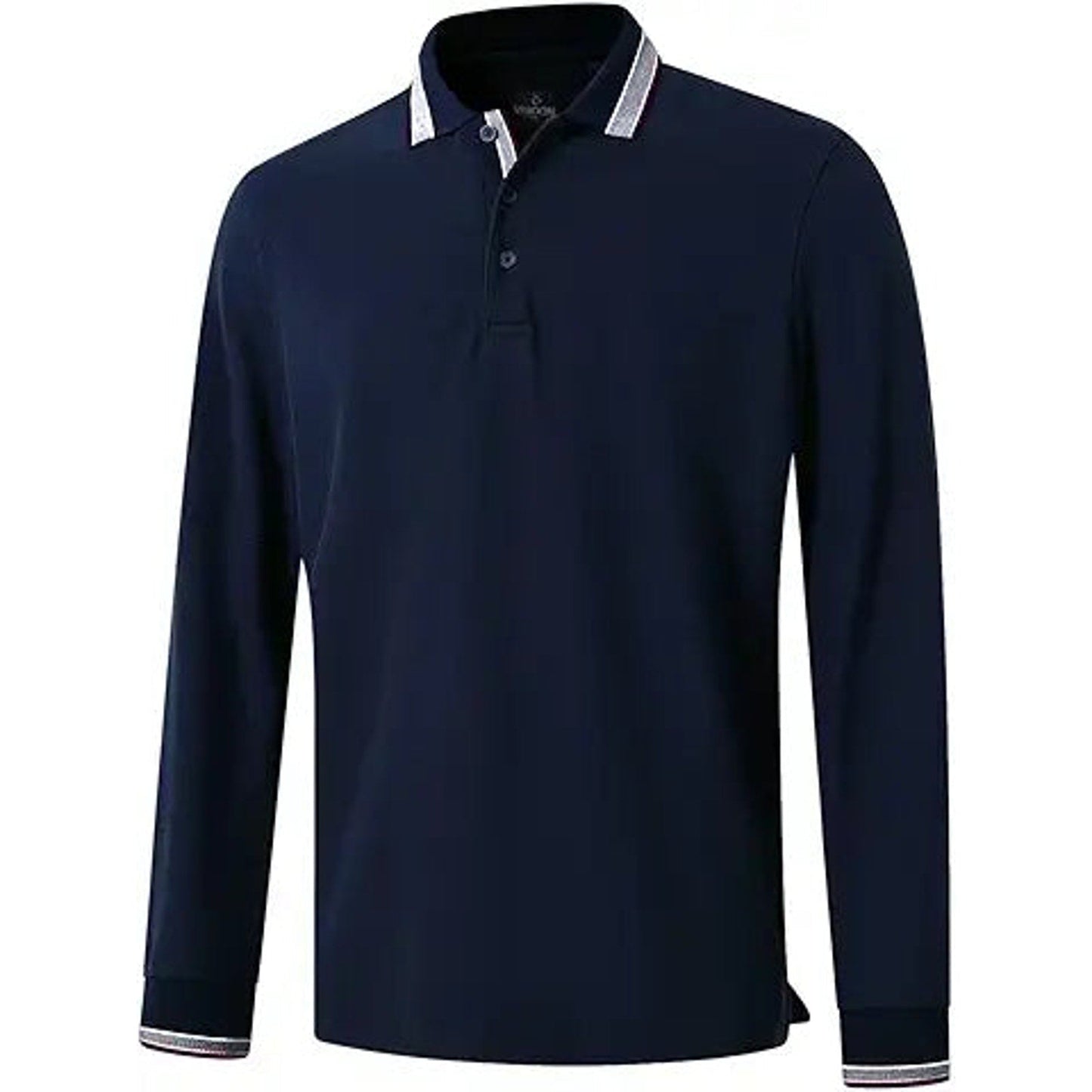 VEBOON Polo Shirts for Men Long Sleeve Pique Polo Button Performance Business Casual Colla