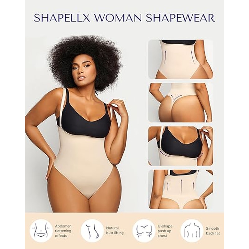 SHAPELLX Shaper Shorts Seamless High Waist Shape Shorts Women's Tummy Control Thigh Contro