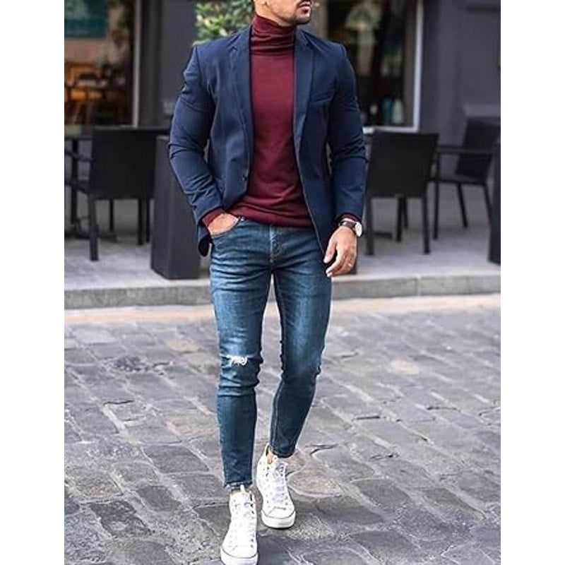 COOFANDY Mens One Button Sport Coat Regular Fit Casual Blazer Jacket Formal Dress Jacket B