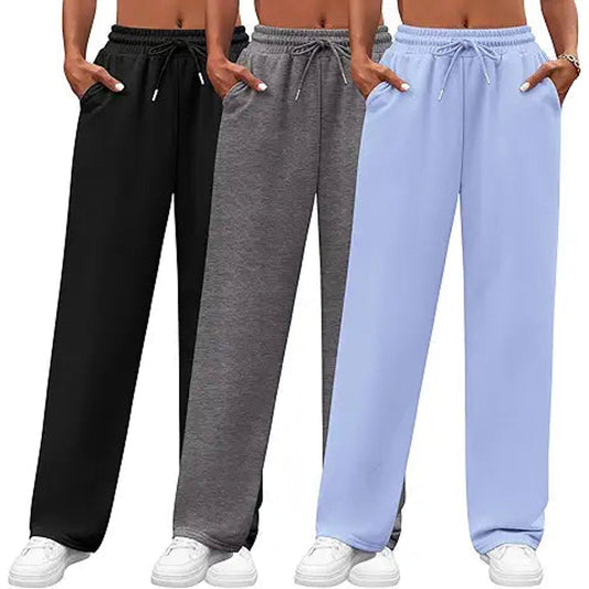 Neer 3 Pack Women's Yoga Pants with Pockets, High Waisted Cozy Lounge Pants Drawstring Swe
