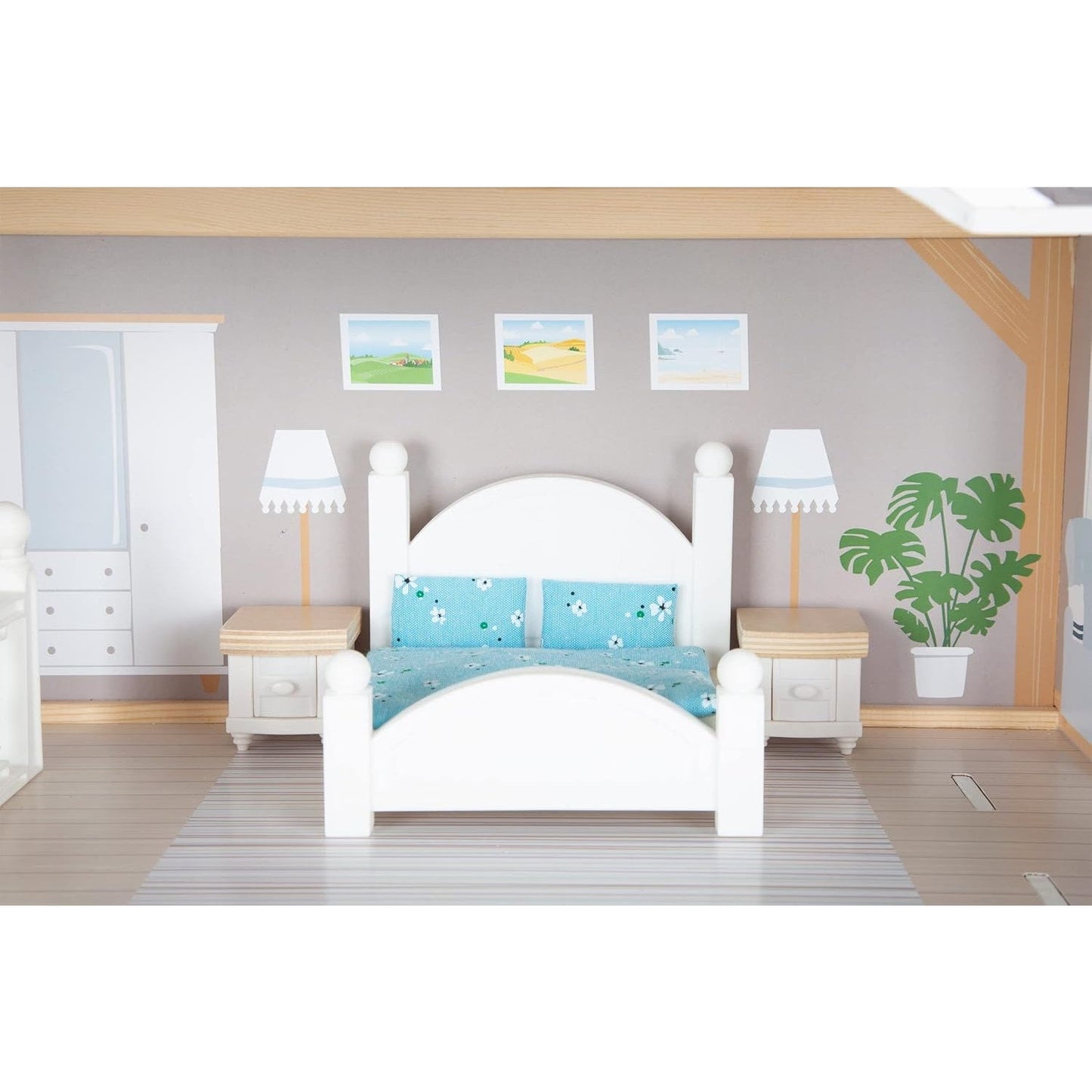 Small Foot Wooden Toys Urban Villa Doll House Playset Collection Designed for Children Ages 3+ Years, Gray