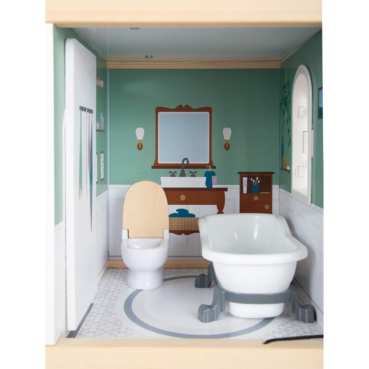 Small Foot Wooden Toys Urban Villa Doll House Playset Collection Designed for Children Ages 3+ Years, Gray