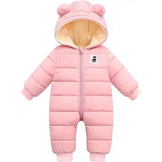 Happy Cherry Infant Boy Girl Winter Thick Romper Outwear Warm Hood Snowsuit Jumpsuit Puffe