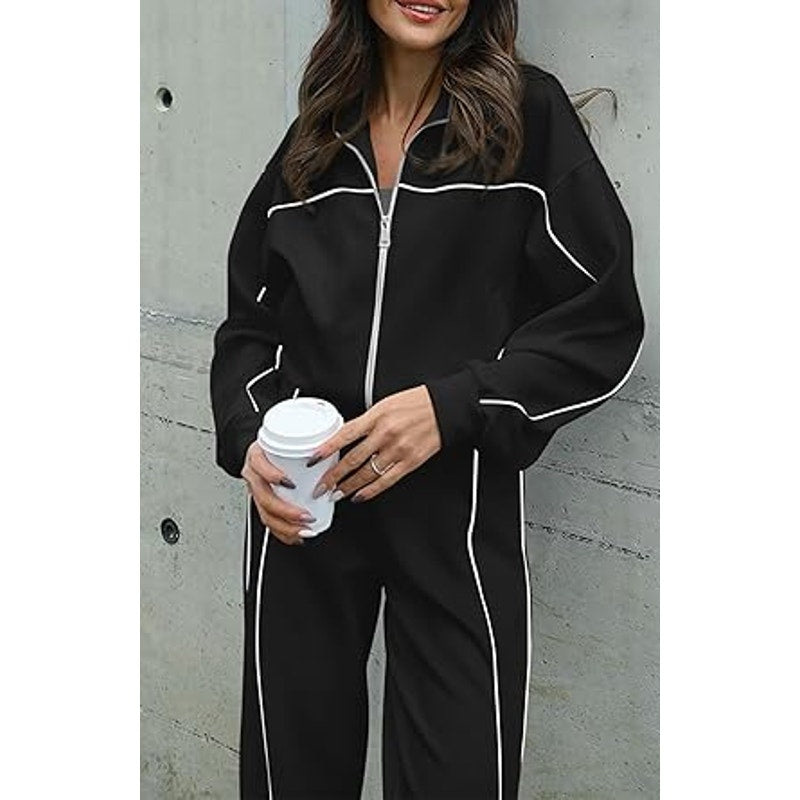 BTFBM Women's Two Piece Tracksuit Fall 2025 Long Sleeve Zip Up Sweatshirt Long