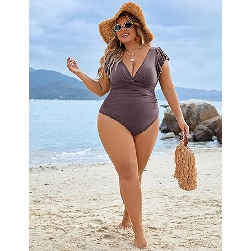 Blooming Jelly One Piece Swimsuit Women Plus Size Tummy Control Bathing Suit Slimming Swim