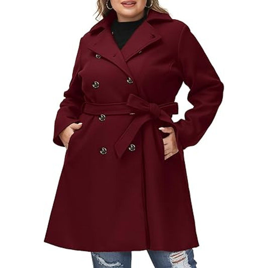 Hanna Nikole Women Plus Size Notch Lapel Double Breasted
