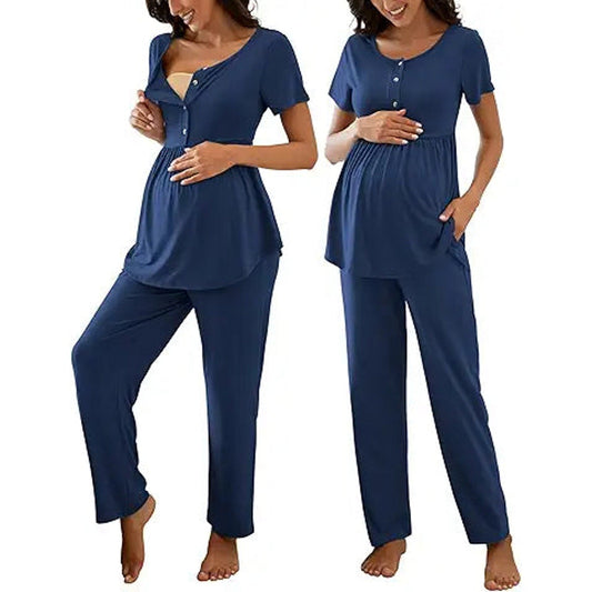 JiniGolla Womens Maternity Pajama Set Postpartum Lounge Sets for Women Cute Pregnancy Outf