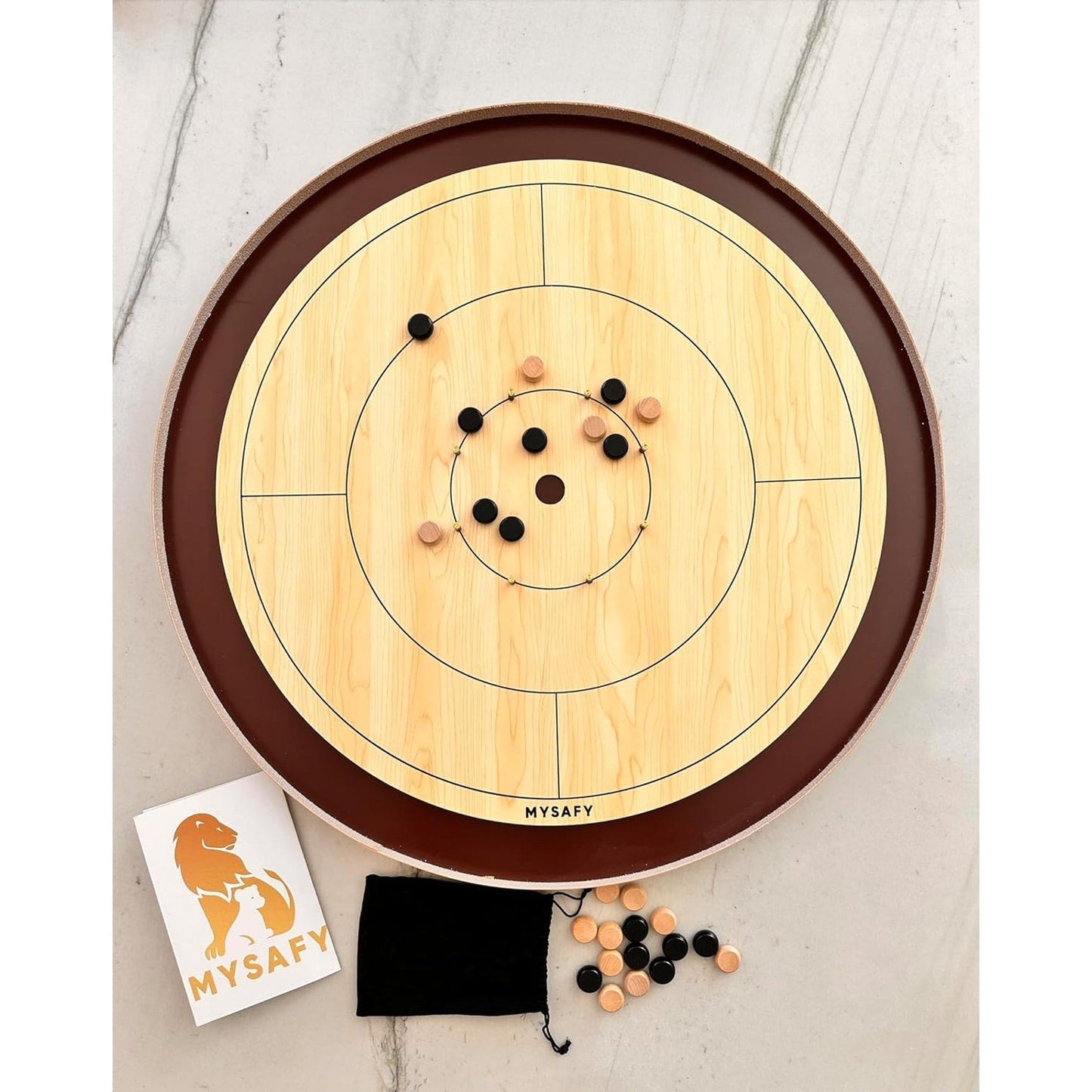 Crokinole Practice Board Official Size Board with Mini-Size Discs for Beginners