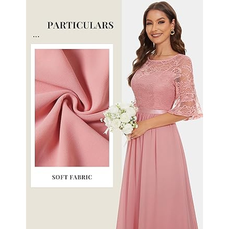 Wedtrend Women's Prom Dress Bell Sleeve Long Formal Dress   Wedding Guest Dress