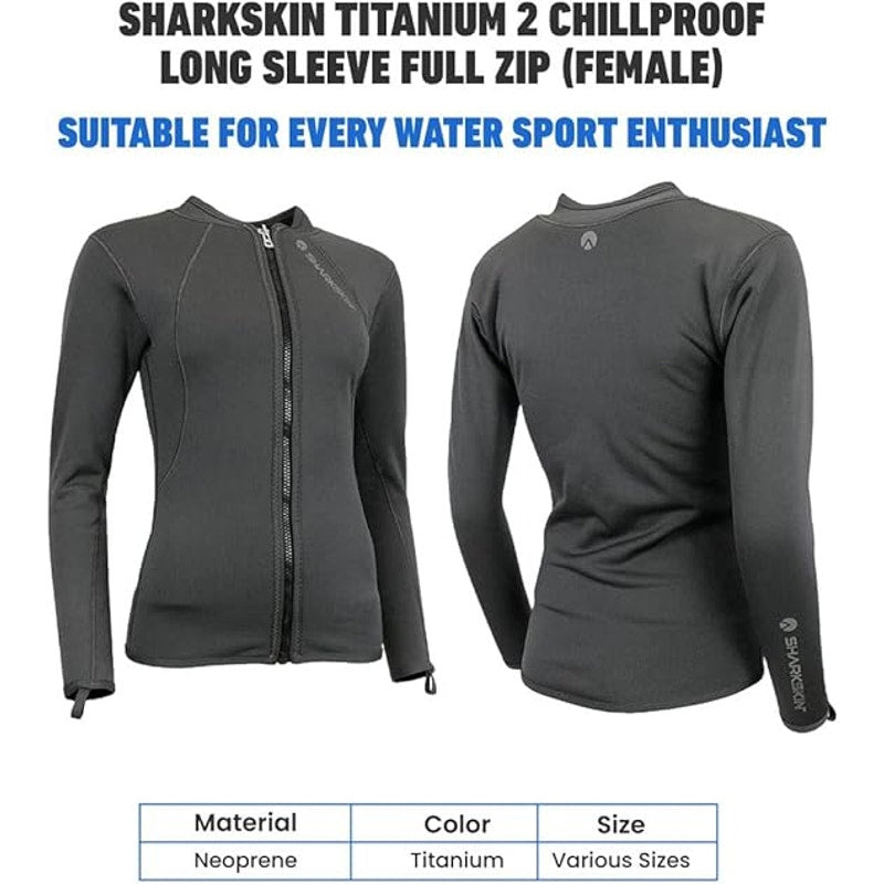 Sharkskin Titanium 2 Chillproof Long Sleeve Full Zip (Female), US2