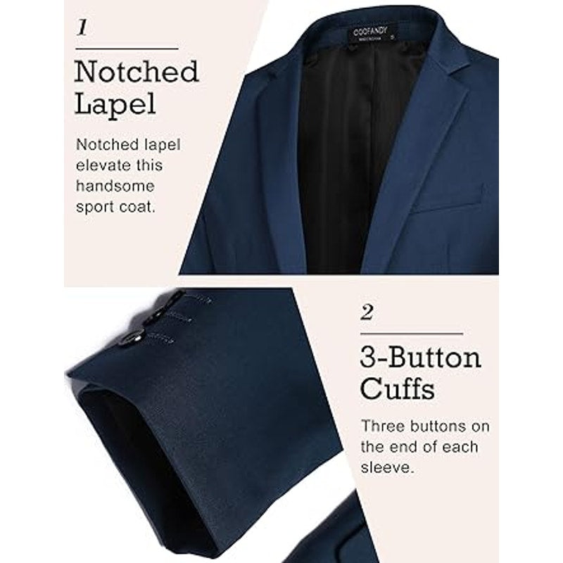 COOFANDY Mens One Button Sport Coat Regular Fit Casual Blazer Jacket Formal Dress Jacket B