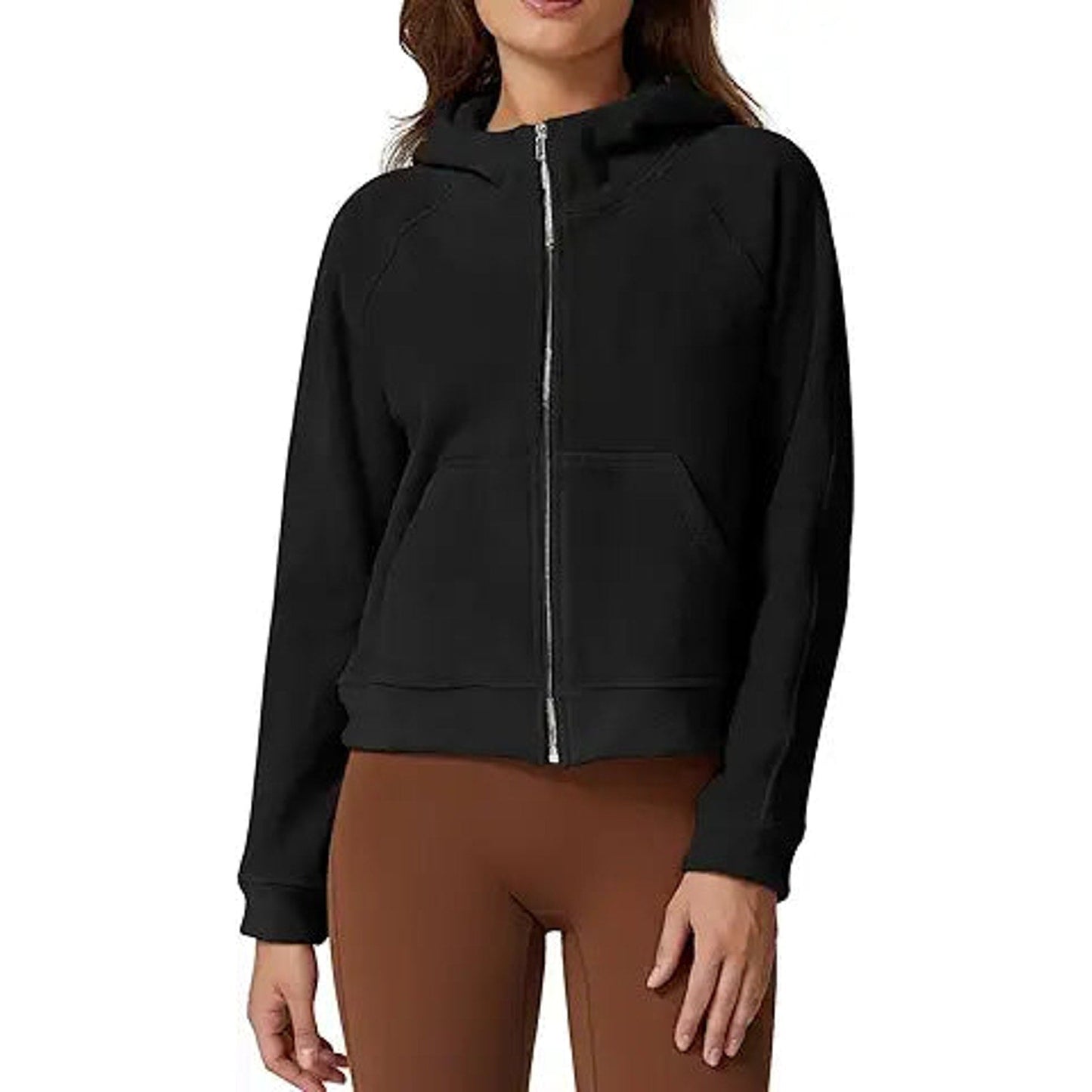 QINSEN Womens Full Zipper Hoodies Fleece Lined Collar Pullover Cozy Long Sleeve Sweatshirt