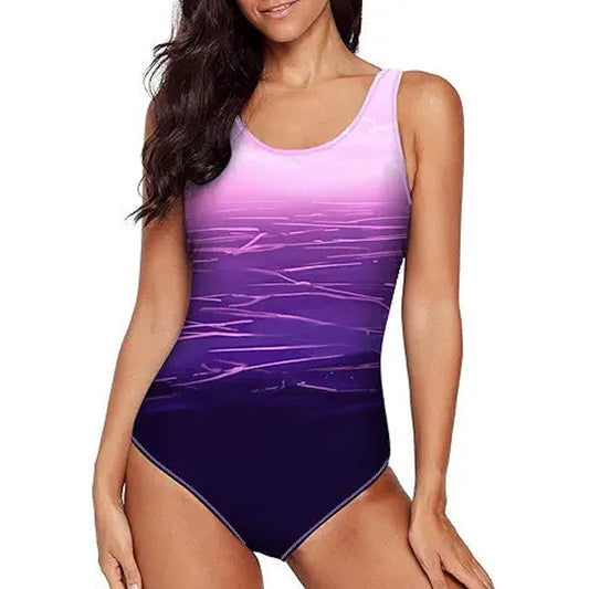 Aleumdr Women's Cut Out Back Tummy Control One Piece Swimsuits Cute Bathing Suits Sports M