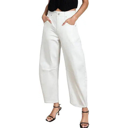 Sidefeel Women's Barrel Jeans Wide Leg Vintage Mid Rise Y2k Baggy Boyfriend Denim Pants Si