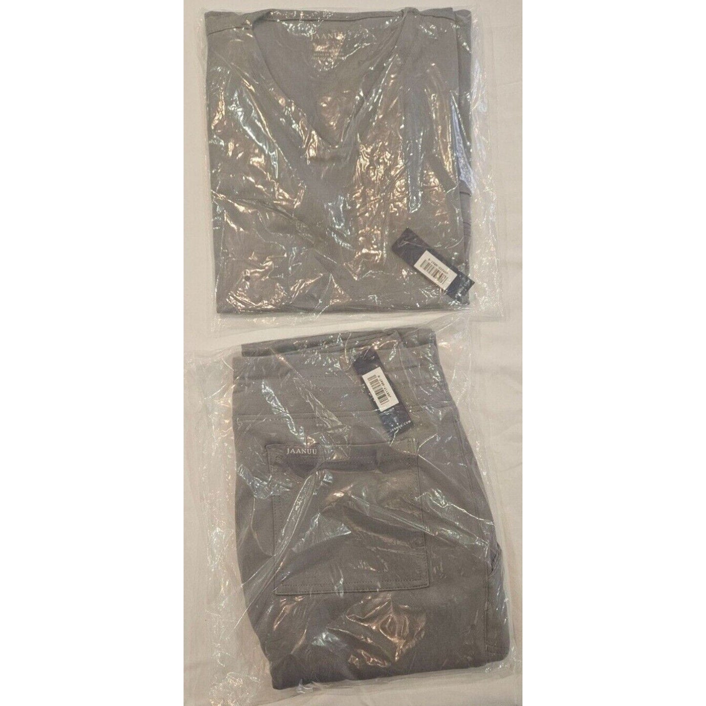 Jaanuu Women's 4-Pocket V-Top & 10-Pocket Scrub Jogger Set (Various Colors)