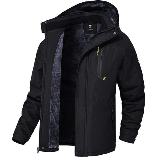 QPNGRP Mens Waterproof Ski Snowboarding Jacket Winter Windproof Snow Coat Black 3X-Large